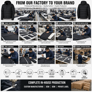 <b>Men's</b> Blue Hooded Down Coat Regular Fit Casual Zipper Closure Thick Insulated Outerwear - Product Image 6
