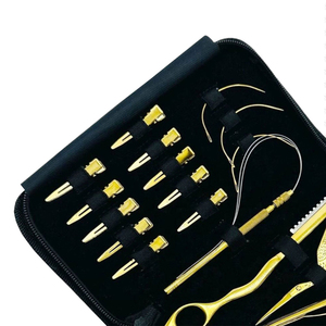 Professional Hair Salon <b>Kit</b> Hand Tied Hair Extension Tools Set with Micro Rings <b>Beads</b> Opener Closer Pliers Loop Sustainable - Product Image 1