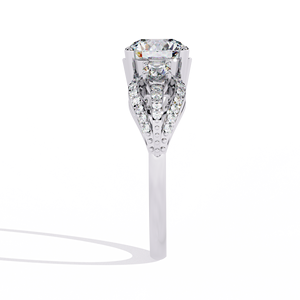 Anillo de Compromiso Clásico de Oro Blanco con Diamantes para Mujer, Corte Brillante Redondo, Diamantes Naturales con Certificación GIA, Color D - Product Image 3