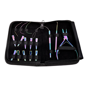Kit de Herramientas Profesional para Extensiones de Cabello con Diseño Personalizado y Logotipo Personalizado, Color Negro, Juego de Aplicación de Micro Anillos - Product Image 1