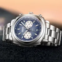 Montre-bracelet à quartz de haute qualité Mark Fairwhale, bracelet en métal, verre Hardlex, chronographe, aiguilles lumineuses, étanche 30m, FW-5900