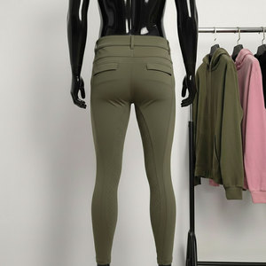 Pantalones de equitación OEM de cintura alta con agarre de silicona para entrenamiento, mallas de equitación con silicona - Product Image 3