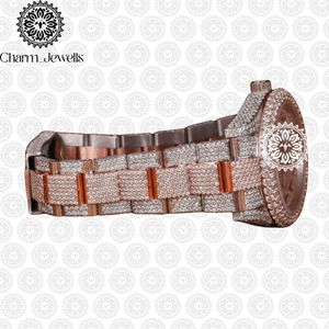 Montre de luxe pour homme Charm_Jewells, boîtier en acier inoxydable, mouvement mécanique analogique, fermoir caché à bouton-poussoir, bracelet de 20 mm, lumineuse - Product Image 2