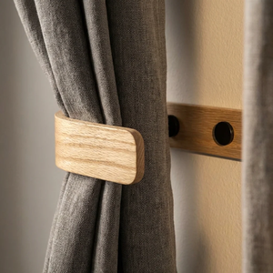 Newly Acacia Wood Curtain Holdback Tracks & Accessories Classic Wood Curtain Ticback hold back best price - Product Image 1