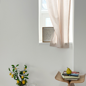 Rideau de séparation de pièce léger personnalisable en coton/lin tissé rayé - 83x130cm, passe-tringle, translucide, pour bureau, café, maison - Product Image 4