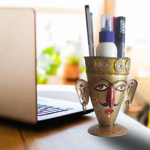 Portaplumas de Hierro Forjado a Mano con Motivos Tradicionales Indios para Organización de Escritorio, Soporte para Bolígrafos de Hierro Forjado para Mesa de Oficina en Casa - Product Image 4