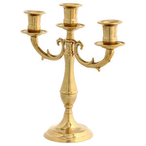 Candelabro de 3 ramas hecho a mano en dorado, candelabro de lujo para decoración del hogar y hoteles, candelabro elegante. - Product Image 2