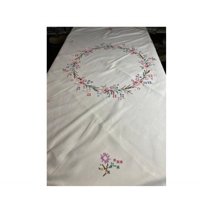 Lujoso algodón orgánico multicolor bordado GOTS certificado fresco intemporal elegancia duradero comedor 70x108 pulgadas mantel - Product Image 4