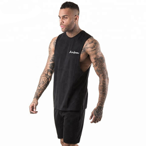Best Price Mens Casual Sleeveless Gym Tank Top Solid Regular Fit Quick Dry Breathable Knitted Summer Wear Cotton - Product Image 2