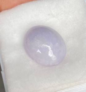 Cabochon de jade violet naturel de Birmanie, pierre précieuse de jadéite véritable, taille ovale, pierre brute certifiée par un tiers pour la fabrication de bijoux fins - Product Image 1