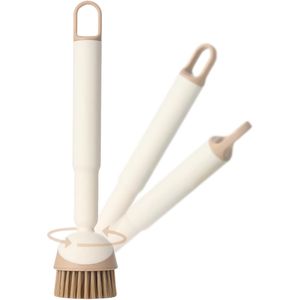 แปรงล้างจานแบบปรับได้ 30/60/90 องศา พร้อมด้ามจับแบบหมุน แปรงล้างขวดด้ามยาวพร้อมที่คีบในตัว แปรงทำความสะอาดแบบขัดทันที - Product Image 1