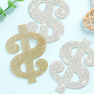 Patchs thermocollants en PVC écologique avec strass brillants, motif dollar 3D, pour vêtements, à faire soi-même - Product Image 4