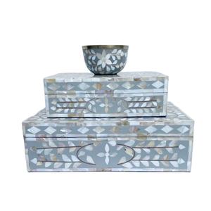 Boîte décorative en bois au design moderne, forme rectangulaire, pour bijoux, ensemble de boîtes d'appoint, décoration intérieure, objets d'art, design spécial - Product Image 1