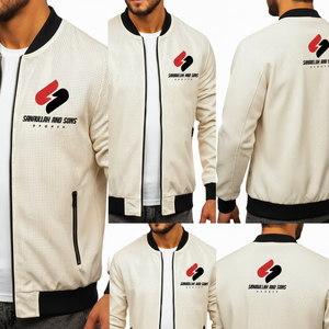 <b>Men</b>’s <b>Jacket</b> Leather Style <b>Jacket</b> Custom Logo <b>Lightweight</b> Zipper Bomber <b>Jacket</b> Casual Wear - Product Image 2