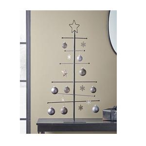 Sapin de Noël élégant en aluminium argenté moderne, fait main, avec base créative et étoile en sommet - Product Image 5