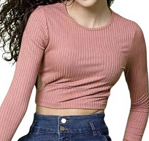 Suéteres de punto casuales de algodón 100% transpirables y cómodos de longitud corta para mujer, servicio OEM al por mayor - Product Image 1
