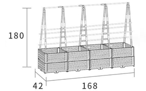 กระถางปลูกพืชแบบยกพื้นพร้อมโครงตาข่ายสำหรับพืชเลื้อย - Product Image 5