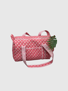 Pink Floral Patterned Duffel <b>Bag</b> with <b>Zipper</b> Closure Large Capacity Travel Tote Textile Material Weekender Style - Product Image 2