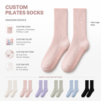 Chaussettes de Pilates personnalisées à bout ouvert, antidérapantes pour le yoga, en mélange de coton doux, respirantes, pour femmes, entraînement de Pilates, fitness, exercice