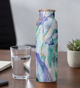 Premium Printed <b>Copper</b> <b>Bottle</b> With Artistic Marble Texture Perfect Blend Of Style And Wellness For Daily Use Travel Home Office - Product Image 5