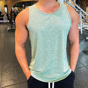 Camiseta sin mangas con tirantes corta para entrenamiento de gimnasio para hombre, ropa deportiva atlética para entrenamiento de Culturismo - Product Image 1