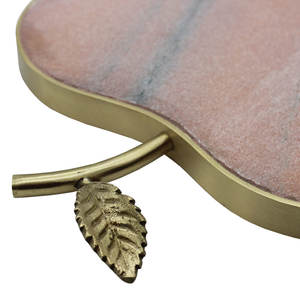 Sous-verre décoratif en marbre en forme de pomme pour une présentation élégante de la table, idéal pour une table basse au look soigné et élégant, provenant d'Inde. - Product Image 3