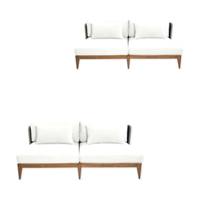 Canapé deux places moderne Canapé de jardin en bois de teck Canapé sectionnel moderne en bois Ensemble de canapés d'extérieur en bois de salon - Product Image 2