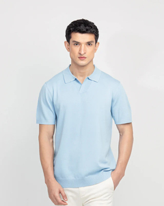 Camisas de Hombre Ecológicas de Punto, Ligeras, Ajustadas, de Manga Corta, con Dobladillo Acanalado y Botones, Logotipo Personalizado, Nueva Colección de Verano, Coloridas, de Algodón - Product Image 2