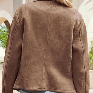 Veste en cuir confortable et légère pour un usage quotidien, veste en cuir souple effet daim pour adultes, femmes - Product Image 2