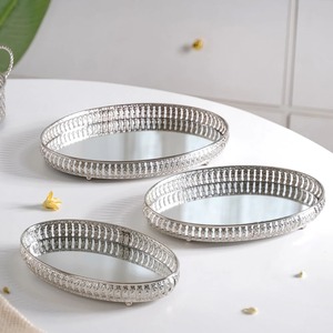 Trendy Metal Serving Tray Stylish Decorative Iron Tray for Coffee <b>Table</b> <b>Kitchen</b> Serving and Modern Home Decor Modern Metal Tray - Product Image 5