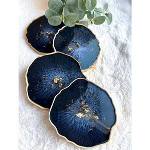 Sous-verres en résine époxy artistique avec un design coloré pour une utilisation sur table - Product Image 2