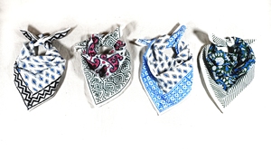Handmade Indian Cotton Square <b>Bandana</b> Block Print Floral Breathable Scarf for Summer & Spring/Summer Soft Neck Wrap - Product Image 2
