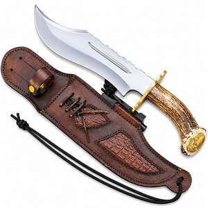 Cuchillo utilitario Drop Point con hoja de acero de Damasco y mango de madera, para supervivencia al aire libre, hoja recta, DIY, OEM - Product Image 6