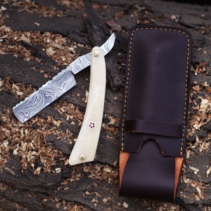 MORTAL SAGA Navaja de Afeitar Recta Ligera Personalizada de Acero de Damasco Hecha a Mano para Hombre, Cuchillas de Una Sola Hoja de Calidad Premium, Hueso de Camello - Product Image 4