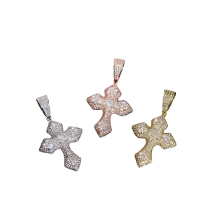 Cruz chapada en oro plata esterlina 925 Hip Hop colgante Moissanite Iced Out rapero totalmente helado fiesta regalo para él - Product Image 1