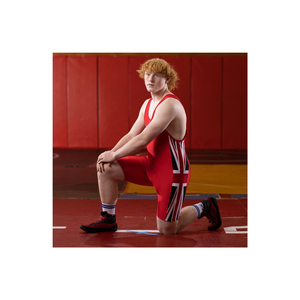 Men's Red <b>Union</b> <b>Jack</b> Print Tank <b>Top</b> With Shorts O-Neck Sporty Knitted Breathable Design - Product Image 6