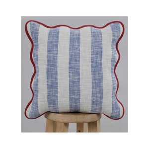 Funda de Cojín Cuadrada de Lino y Algodón con Diseño de Cuadros Azules Bordados Mon Cheri, Cierre de Cremallera, Estilo Vintage - Product Image 6
