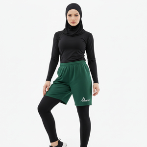 Modest Muslim Women's Activewear 2 in 1 Shorts-Flexible Waist Quick Dry Cooling UPF50+ Plus Size Hijabi Workout Gym Wear - Product Image 1