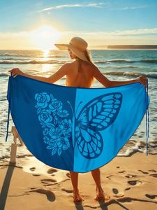 Maillot de bain maxi imprimé papillon sexy pour femme, vêtements de plage élégants d'été, anti-UV, 100% polyester - Product Image 1