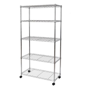 Étagère de cuisine en acier inoxydable 5 couches de qualité supérieure, finition argentée, organiseur de rangement multi-niveaux pour ustensiles et vaisselle à prix avantageux - Product Image 2