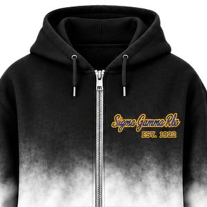 Sudadera con Capucha Oversize para Mujer Sigma Gamma Rho, Color Negro y Blanco, con Letras Griegas Personalizadas, Estilo Casual y Urbano - Product Image 5