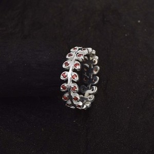 Hot Selling Good Quality 925 Sterling <b>Silver</b> Natural Red <b>Garnet</b> Gemstone Leaf Shape Fine <b>Ring</b> Women's Wear Handmade Fine Jewelry - Product Image 5