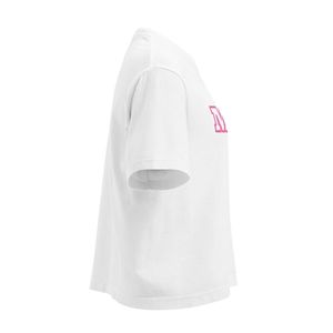 <b>White</b> Women Casual Cropped T Shirt with Jack and Jill MOM Logo Short Sleeves Round Neck Relaxed Fit Fashion Everyday Wear <b>Top</b> - Product Image 4