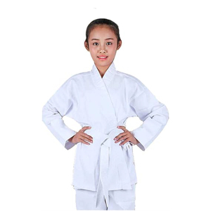 Kimono de karaté pour jeunes en toile de coton épaisse de qualité supérieure, coutures renforcées, blanc, uniforme traditionnel d'arts martiaux, Dobok d'entraînement - Product Image 2