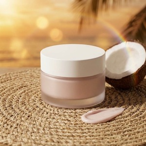 SPF50 Tinted Moisturizer <b>Sunscreen</b> Face Cream Brightening Glow OEM Private Label Glass Bottle MOQ 700 - Product Image 4