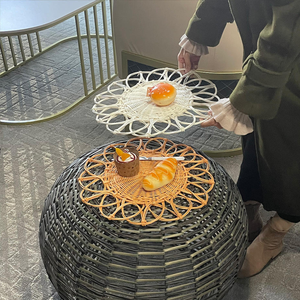 Mantel de mesa de alta calidad estilo clásico con diseño floral, hecho a mano con mimbre trenzado, resistente al calor, hecho en Vietnam. - Product Image 4