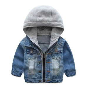 Chaqueta Varsity de Invierno 2025 para Niños, Nueva Moda Casual, Marca de Ropa Infantil, Chaqueta de Mezclilla de Algodón Suave Lavado, Venta al Por Mayor - Product Image 1