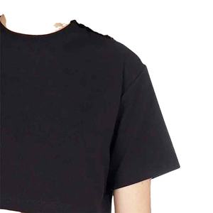 Camiseta Corta para Mujer, Color Sólido, Cuello Redondo, Manga Corta, Deportiva, Informal, Holgada, para Verano - Product Image 6