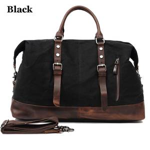 OEM Genuine Leather Canvas <b>Travel</b> <b>Duffel</b> <b>Bag</b> Custom Waxed Waterproof Weekender Sports Gym <b>Duffel</b> Carry On <b>Bag</b> LCTB-0004 - Product Image 4