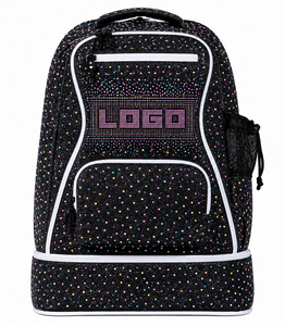 Sac à dos de sport 36-57L en polyester Oxford imperméable avec strass scintillants, fermeture éclair et cadre externe, personnalisable avec logo, pour cheerleading et usage décontracté - Product Image 2